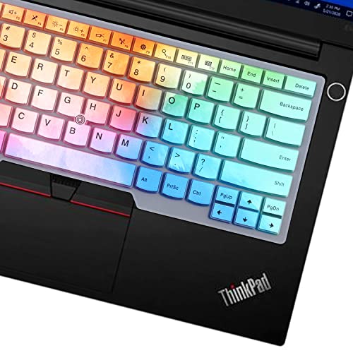 Image of Keyboard Cover for 14 inch Lenovo Thinkpad T14 Gen 2 /1, E14 Gen 4 /3 /2, T14s Gen 2 /1, L14 Gen 3 /2, Thinkpad T495 T490 T480S T480 T470, ThinkPad P14s, X1 Carbon 8th /7th /6th, X1 Extreme Gen 3 /2-Colorful