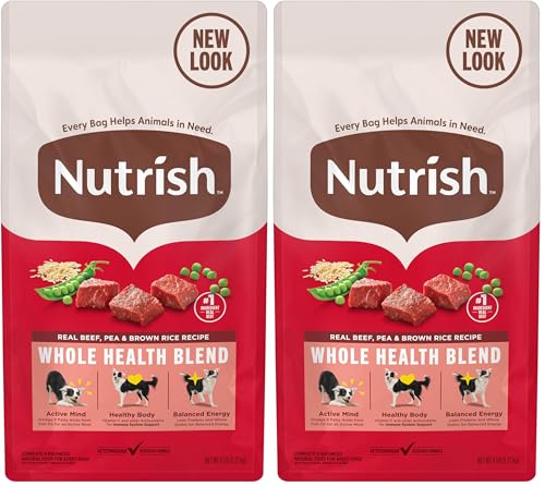 Rachael Ray Nutrish Premium Natural Dry Dog Food with Added Vitamins, Minerals & Taurine, Real Beef, Pea, & Brown Rice Recipe, 6 Pounds (Packaging May Vary) (Pack of 2)