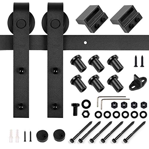 U-Max 8 Ft Heavy Duty Sturdy Sliding Barn Door Hardware Kit, J Shape Hangers, Super Smoothly And Quietly, Simple And Easy To Install, Fit 42-48" Wide Door Panel #TOP5