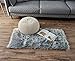 LEEVAN Rectangle Faux Wool Rugs Computer Chair Cover Deluxe Soft Fuzzy Faux Area Rug Fluffy Shaggy Modern Throw Carpet Floor Mat for Living Room Bedroom Accent Decor-2 ft x 3 ft, Grey