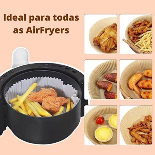 Forro Grande De Papel Air Fryer Tapete Antiaderente Filtro Papel Descartável Tamanho 19,5(base) x4,5