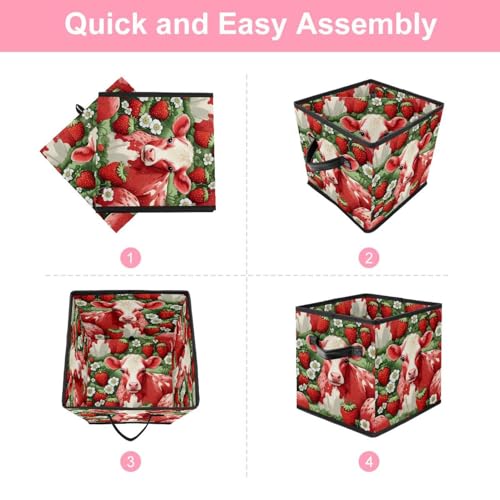 Boîte de rangement pliable rouge 27,9 cm pour dressing et étagère