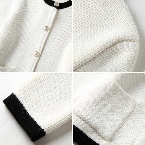 Woman Long Sleeve Striped Cardigan Sweaters Striped Knit Button Down Cropped Blouses Top for Women Clothes3