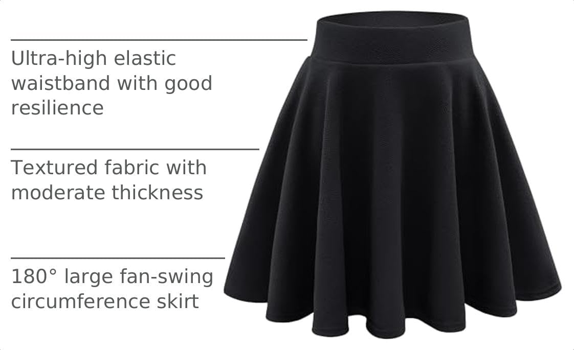 Stelle Girls Pleated Skater Uniform Skirts with Built in Shorts for School