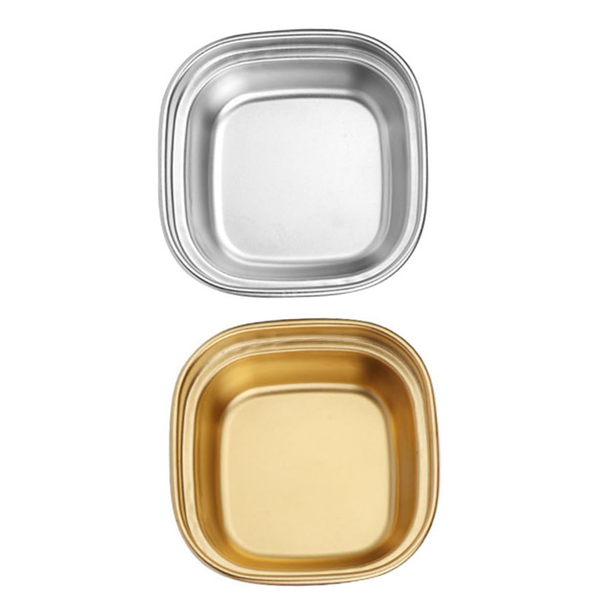 KICHOUSE 2pcs Seasoning Dish Appertizer Plate Candy Plate Sauce Dipping Bowls Saucer Serving Tableware Pinch Prep Bowls Kitchen Supplies Side Dish Bowls Seasoning Plates 304 Stainless Steel