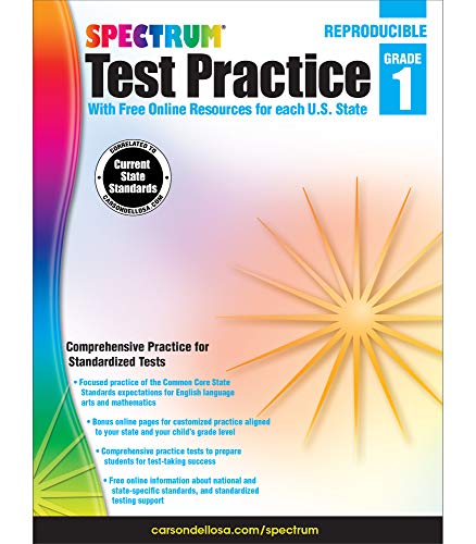 Spectrum Grade 1 Test Practice Workbook—1st Grade Math and English Language Arts Reproducible, Pra - //coolthings.us