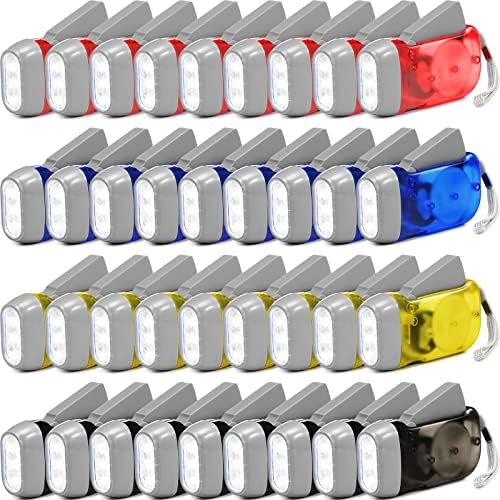 Treela 36 Pcs Hand Crank Flashlight Bulk Wind up Flashlight No Battery