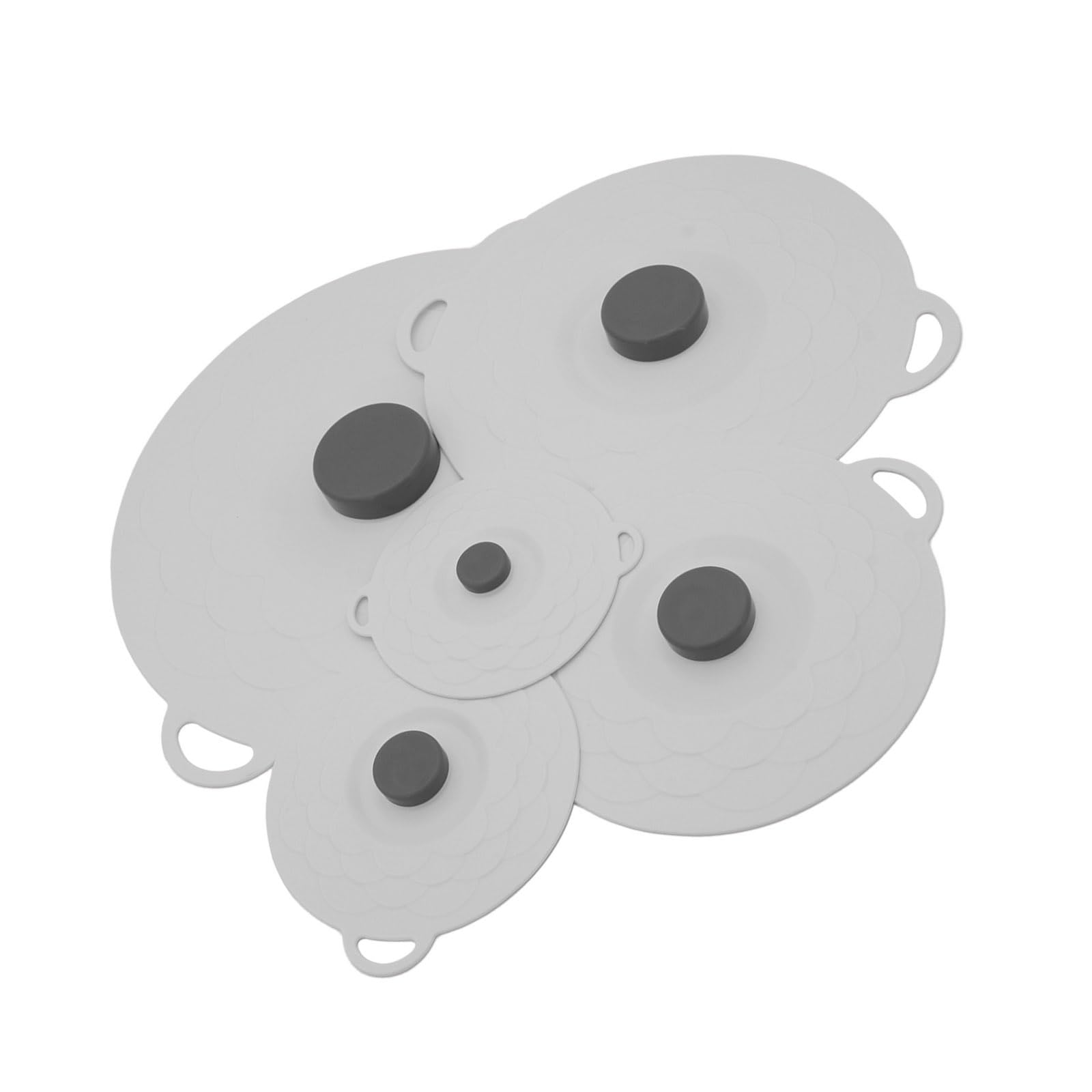 Tsophreniq Of 5 Silicones Food Storage Covers Suction Cup Lid Splatters Guard for Bowls Pots Pan Plate Silicones Suction Lid