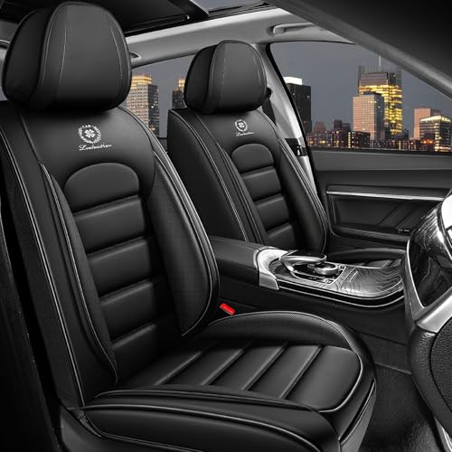 Image of Car Seat Covers for Chevy Chevrolet Trax 2024-2025, Nappa Leather Car Seat Cover Waterproof Seat Protectors Breathable Cushions (Black,5 Seats Standard)