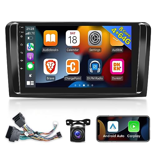 EKAT Radio de coche Android 13 para Mercedes Benz GL ML W164 X164 ML350 ML500 ML280 GL320 GL350 GL450 2005-2011, pantalla táctil estéreo, Carplay/Android Auto/DSP 32 EQ/WiFi/4G módulo + parte trasera