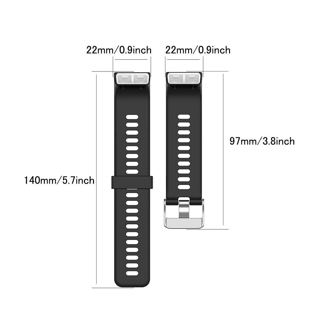 Bracelet De Remplacement En Silicone Pour Forerunner 35/30/35J – Confort, Anti-sueur, Avec Tournevis Et Broches – Long 140x22 Mm, Court 97x22 Mm