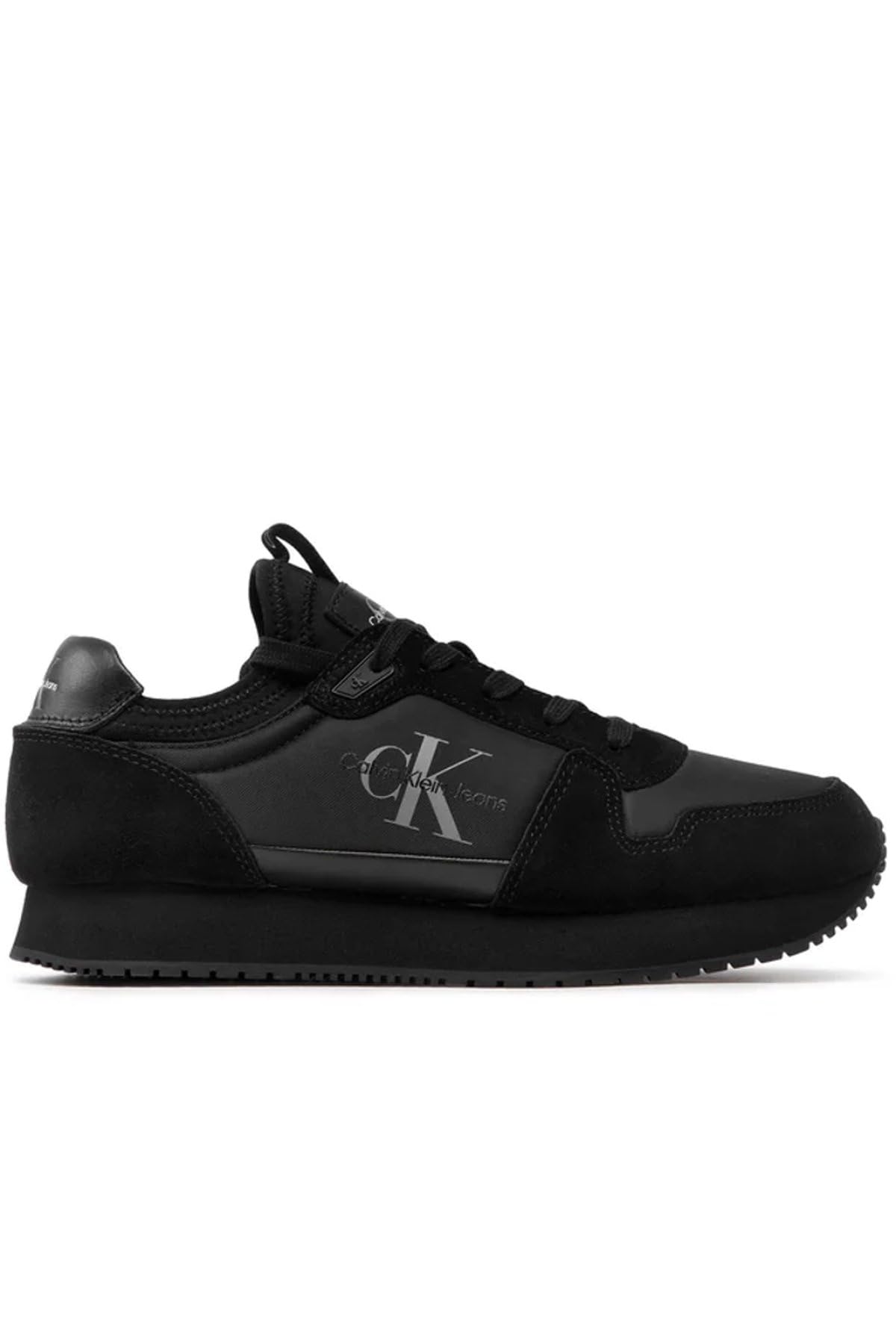 Calvin Klein Runner Sock Laceup NY-LTH, Black, 6.5