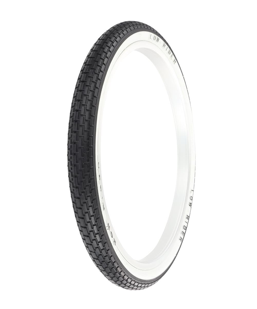 Original OG Lowrider 20" X 1.75" Bicycle Black/White SIDEWALL Lowrider Raised Logo TIRE Brick Tread Style