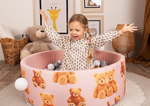 KNORRTOYS.COM 76007 Bällebad, Teddy pink-150 Balls Grey/White/transparent