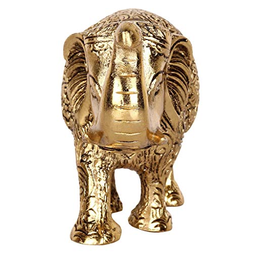 Image of KridayKraft Metal Elephant Small Size Gold Polish for Showpiece Enhance Your Home Decorative Showpiece - 9 cm (Aluminium, Gold)