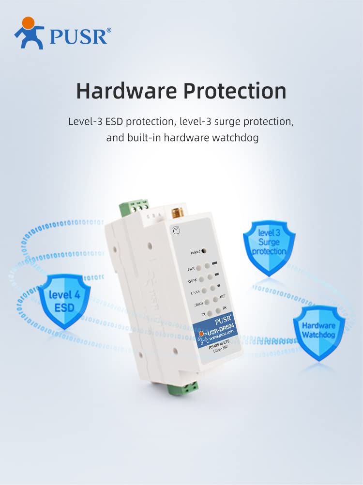 USR-DR504-EUX barra din GSM GPRS 4G LTE modem modbus modem da rs485 a 4g Europe/Middle East/Africa/Korea/Thailand/India