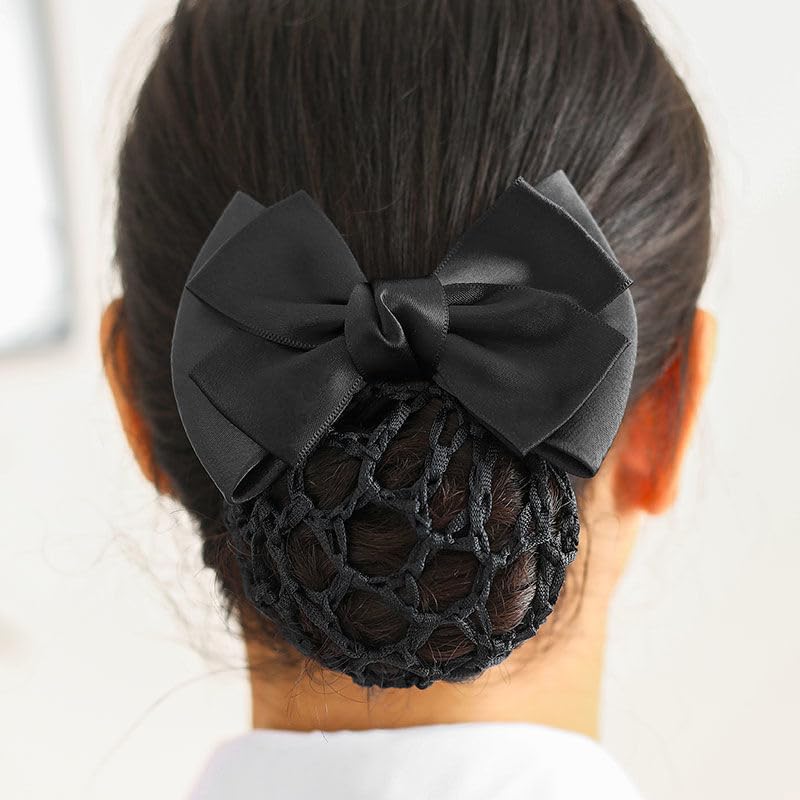 AKOAK 2 Piezas Pinzas para el Cabello Negro con Moño miniatura 2