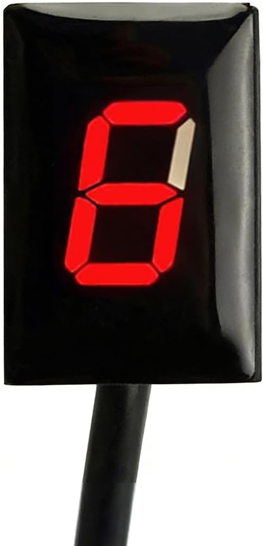Motorcycle Gear Indicator for Triumph Daytona 600/650 2002, Plug Play 1-6 Gear Display Shift Lever Sensor No-Interference Digital Indicator Display Meter,A/Red-A