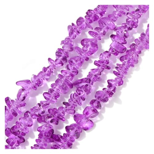 Perles de verre irrégulières 5-8mm de forme libre pour création bijoux de 80cm - 4