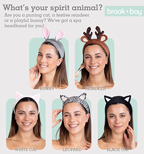 Brook + Bay Face Wash Headband With Ears - Cute Korean Headbands For Washing Face - Fuzzy Cat Headbands For Makeup - Skincare Headbands #TOP6