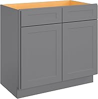 Vista 33 de LOVMOR Armarios de base de cocina, armario de almacenamiento aparador, gabinete de entrada con 1 cajón y estante ajustable, 24 pulgadas de ancho x