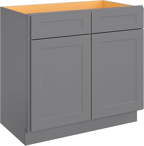 Miniatura 33 de LOVMOR Armarios de base de cocina, armario de almacenamiento aparador, gabinete de entrada con 1 cajón y estante ajustable, 24 pulgadas de ancho x