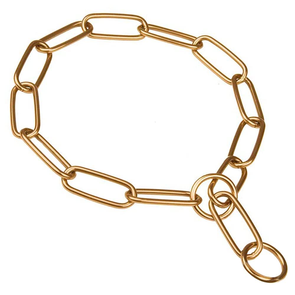 Woofy Dogs Brass GSD Choke Chain | Training Chock Chain Long Link Fur Saver Golden Collar | No-Slip Gold Choke Chain for Dog - 30 Inch (B0BLVP4BR2) Amazon Price History, Amazon Price Tracker