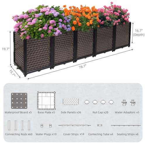 Toocust Large Planters For Outdoor Plants - Deepened 20 Inch H, Raised Beds For Gardening Self Watering, Elevated Planter Box With Legs, Rectangular Garden Planters For Outdoor Plants Flowers thumb #3