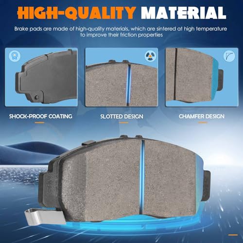 Image of 8PCS Rear and Front Ceramic Brake Pads Set Compatible with Acura CL 2001-2003 for Acura TL 1999-2008 for Acura RL 1999-2004
