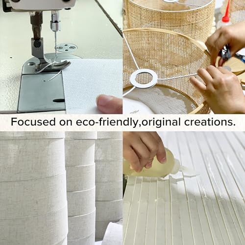 GO&SO Oatmeal Linen Drum Lamp Shades Set of 2 Mediue Lamp Shade 11\" Top x 13\" Bottom x 10\" High (Spider) Farmhouse Lampshade for Table Lamps Bedside Lamp- Lampshades Replacement Assembly Required