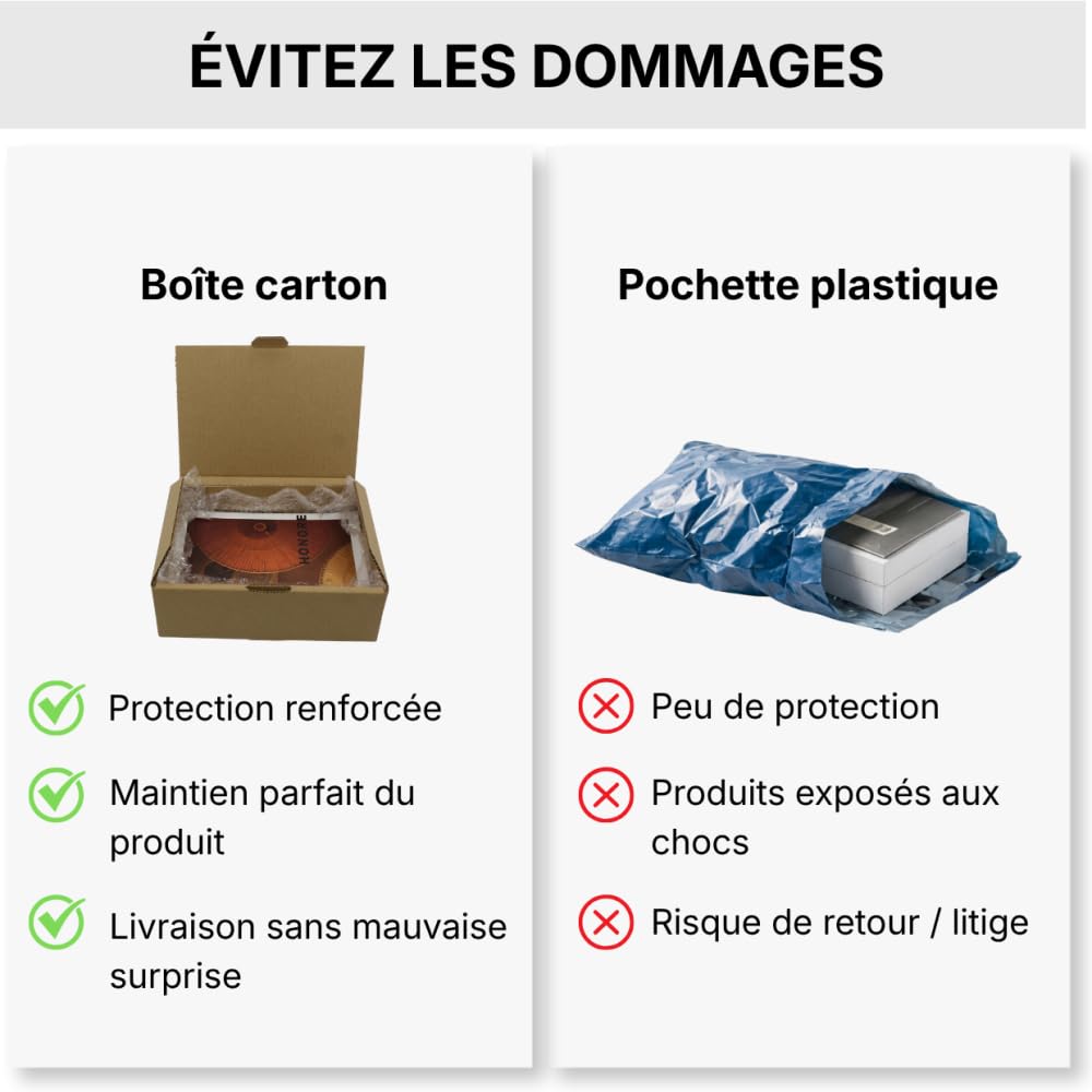 Life Pack Boite carton emballage colis M Lot de 10 33 x 25 x 7 cm Renforcé