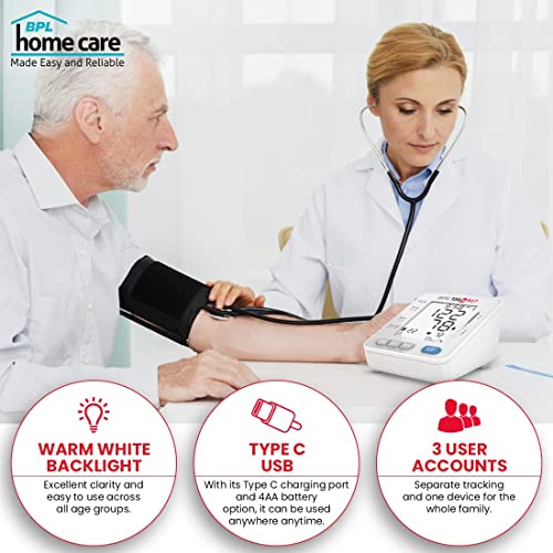 Image of BPL Medical Technologies B17 Digital Blood Pressure Monitor Fully Automatic BP Checking Machine with USB type-C port, LCD Display | 3 Years Warranty