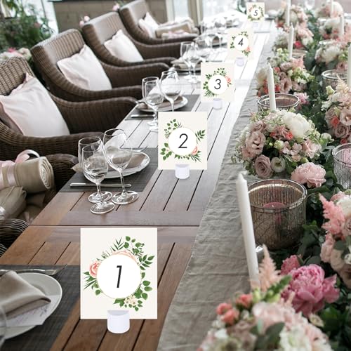 Image of Affrolling 48 Pcs White Place Card Holders Wooden Table Number Holders Bulk Mini Cylinder Table Stand for Name Cards Photo Picture Menu Tag Display Wedding Birthday Party Banquet Restaurant