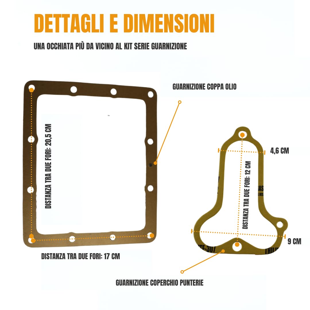 Serie Guarnizione Completa e Paraoli Compatibile Motore Lombardini lda 450 lda510 3ld510 per Motozappa - Motocoltivatore