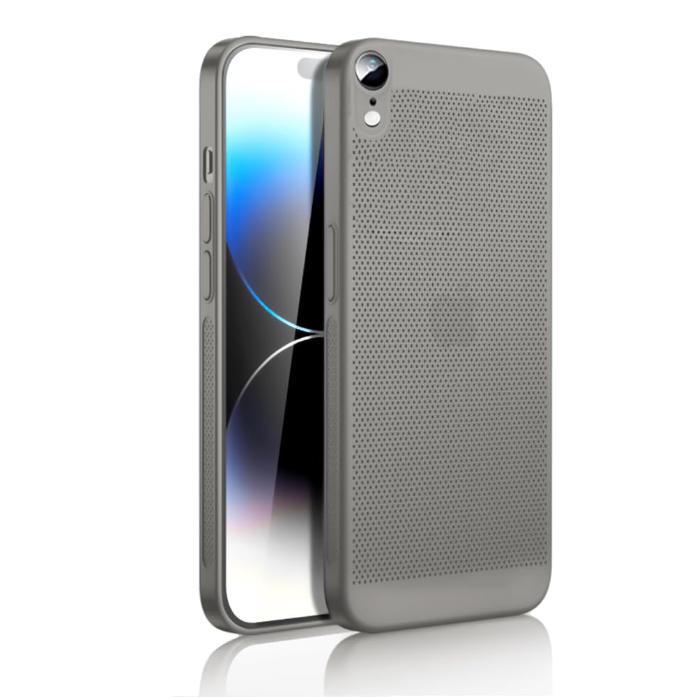 Dl3 Mobilak Case For iPhone XR Heat Dissipation Case with Built-in Camera Lens Protector Slim Fit Breathable Cooling Anti-Fingerprint Hard PC Back Shockproof Cover