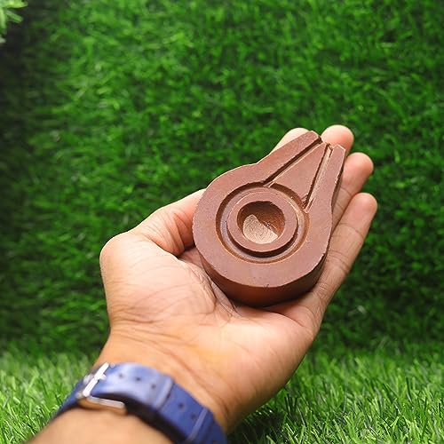 Image of Neelkanth Shivling Stone - Original Narmada Stone Red 3 Inch Jaladhari, Yoni Base, Lingam Holder, Panapitham Shivling Base Pitha Stand For Home Puja