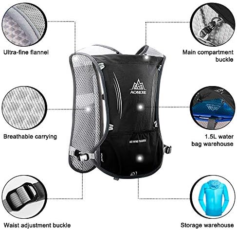 HINATAA Lightweight Running Hydration Backpack, 5L 190g Running Hydration Vest for Women and Men Cycling Running Climbing Hiking Vest Pack