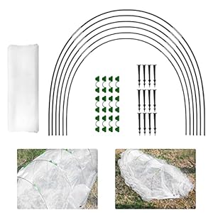 Garden Mesh Netting Kit, Plant Covers 8×20 Ft Fine Mesh Netting & 6 Stks Tuin Hoops & 12 Clips & Pinnen, Plant Vijver…