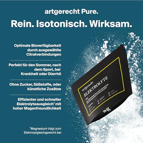 Elektrolytpulver PUR Sodium Enriched 279 g / 30 Portionen | Für Hydration, Regeneration & Muskelfunktion | Isotonisch mit Natrium, Kalium, Magnesium, Calcium & Chlorid | zuckerfrei, vegan, pur