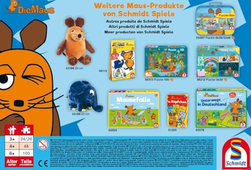 Schmidt Spiele 56212 Die Maus, Gute Freunde, 3x24 Teile Kinderpuzzle, Blau