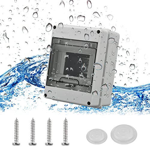 Cuadro Electrico Superficie Ip65 Caja De Distribución Impermeable 1 Fila De 5 Módulos Adecuada Para Jardines Exteriores, Granjas, Columnas De Tiendas, Cuartos Húmedos