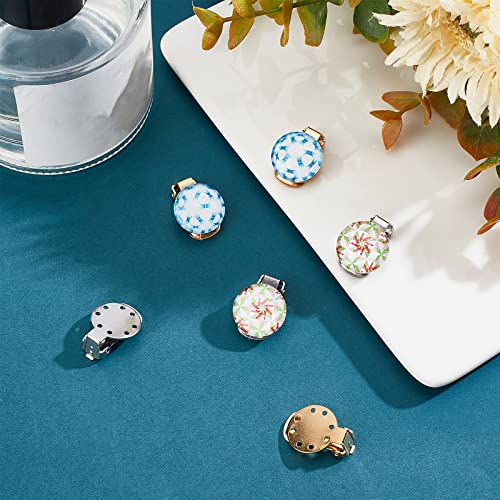 UNICRAFTALE 20pcs 2 Color Stainless Steel Clip-on Earring Flat Round Earring Non-Piercing Earrings Metal Clip Earring Setting for Jewelry Making 20x15x9mm - Image 3