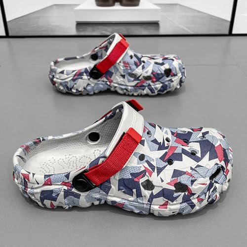 Image of SECHRITE Men's Clogs Athletic Sports Outdoor Sandals Water Beach Shoes Slippers Sandals Lightweight Comfortable with Adjustable Back Strap