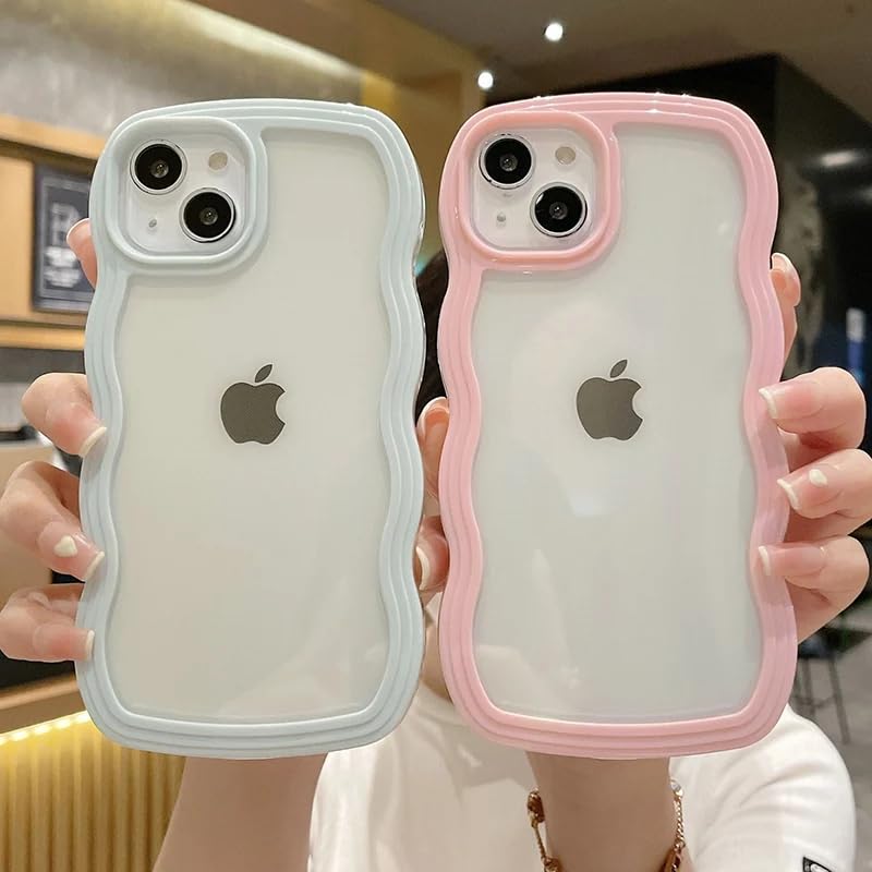 Image of ZR021 for iPhone 17 Pro Max Back Case Cover | Wavy Border Transparent | Slim Fit | Camera Protection | Shockproof TPU Case - Purple