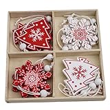 Photo Gallery blesconi set di decorazioni per albero di natale, 12 pezzi, ornamenti in legno rustico, rosso e bianco Photo Gallery blesconi set di decorazioni per albero di natale, 12 pezzi, ornamenti in legno rustico, rosso e bianco