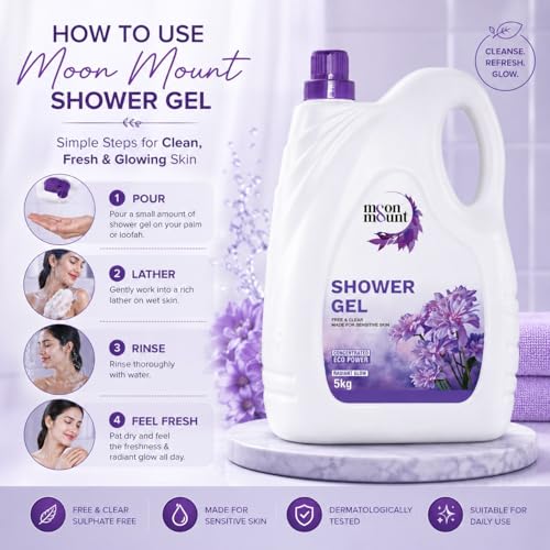 Image of Moon and Mount Shower Gel 5kg - Coconut & Argan, Radiant Glow Body Wash for Luminous Skin, Paraben-Free -