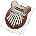Uenhoy Mini Wood Kalimba Thumb Piano 8 Keys Finger Thumb Piano Musical Instruments, Portable Wooden Mbira Finger Piano for Piano Beginners, Bear