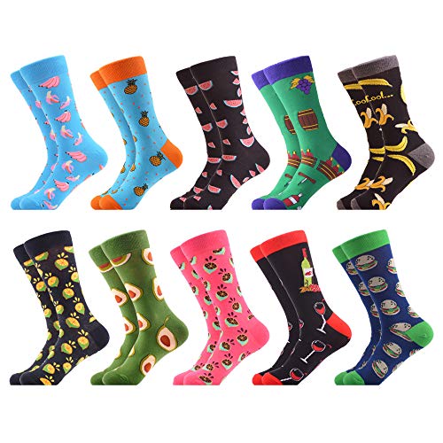 WeciBor Men's Dress Cool Colorful Fancy Novelty Funny Casual Combed Cotton Crew Socks Pack (062-46)