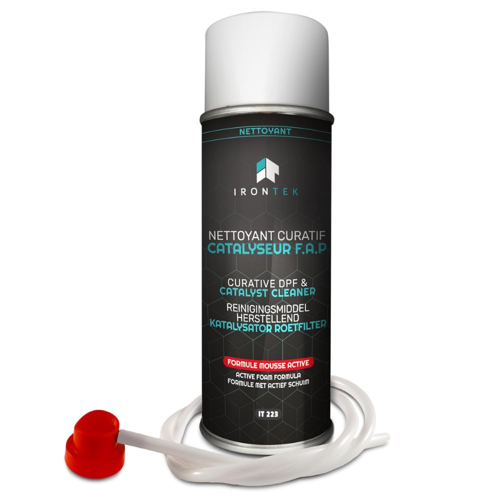Nettoyant FAP Diesel 400ml - IRONTEK | IT223 | DPF Cleaner + Buse Injection | sans Démontage | Débouche Filtre à Particules Curatif | Formule Mousse Active Professionnelle