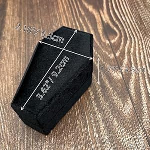 Gothic Coffin Ring Box 3 Slots - Premium Handmade Velvet Wedding Engagement Three Rings Bearer Holder Triple Vintage Proposal Organizer for Ceremony Halloween Christmas Goth Party (Black) Gothic Coffin Ring Box 3 Slots Premium Handmade Velvet Wedding Engagement Three Rings Bearer Holder Triple Vintage Proposal Organizer for Ceremony Halloween Christmas Goth Party Black